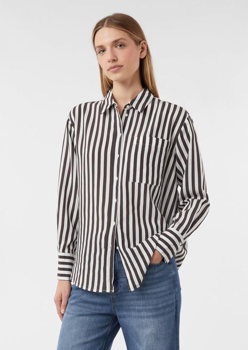 Immagine prodotto Comma Bluse Gestreifte Relaxed-Fit-Hemdbluse mit Brusttasche (42)