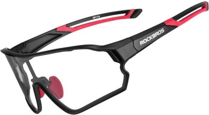 Rockbros 10035 photochromic UV400 cycling glasses - black and red (Black, Red, Black, Red)
