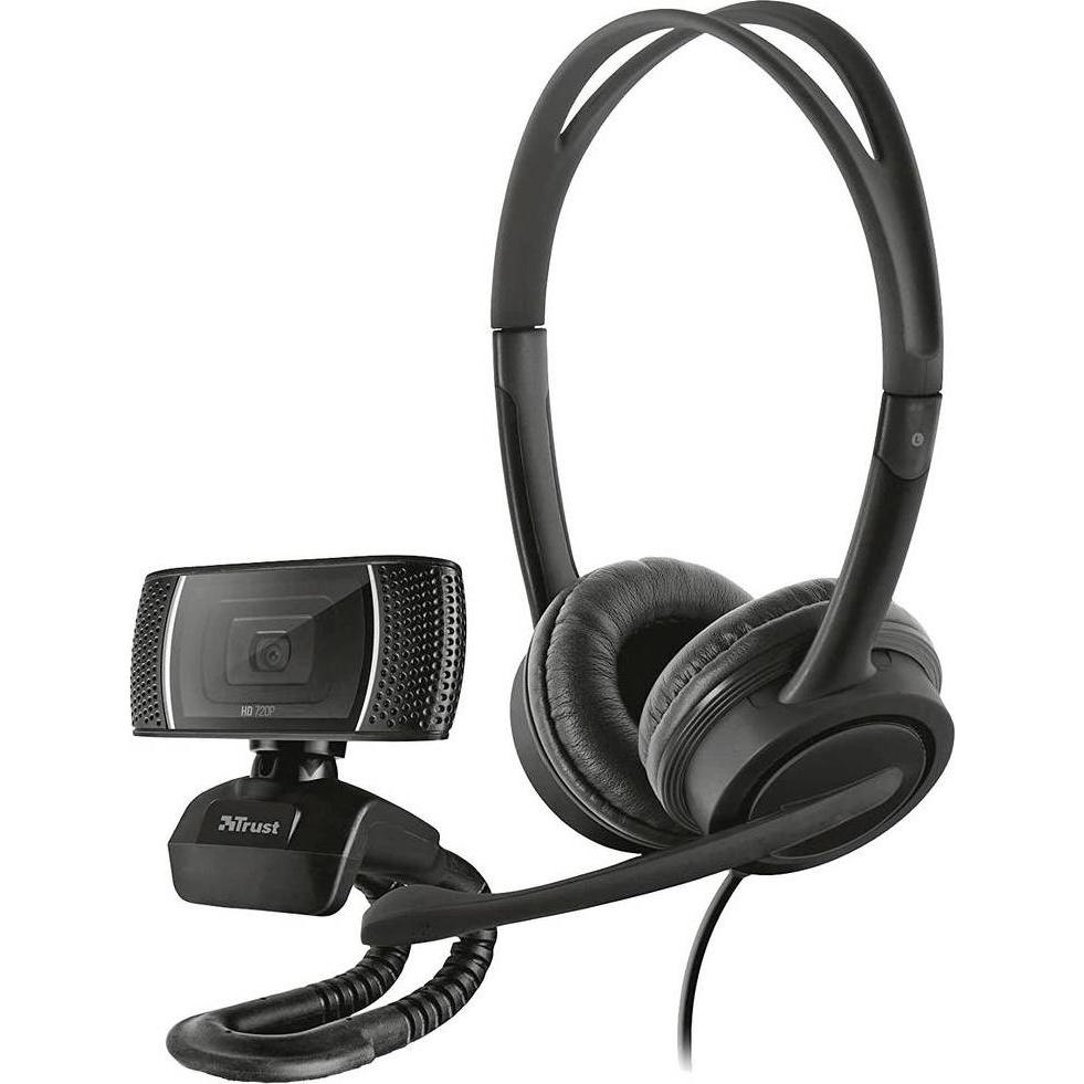 Thumbnail - Trust Doba - 1280 x 720 Pixel - 720p - Auto - USB - Schwarz - Clip / Ständer (Kabelgebunden, USB-A), Office Headset, Sch...