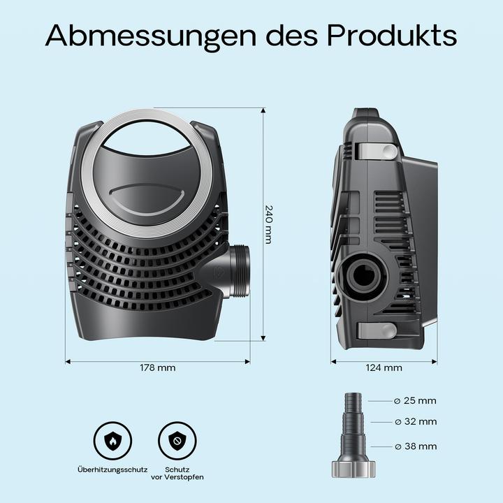 Actual product image SunSun NEO-2800 SuperEco Fish Pond Pump submersible Pumps 3000l/h 10W