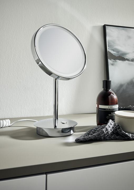 Actual product image Emco LED cosmetic mirror chrome 1 arm 3 compartments