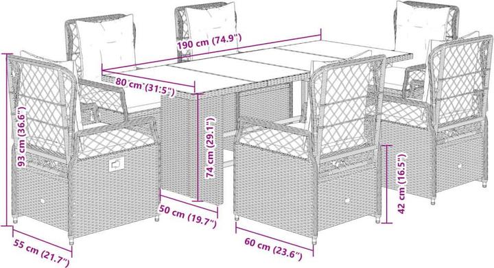 Produktbild vidaXL Garten Essgruppe
