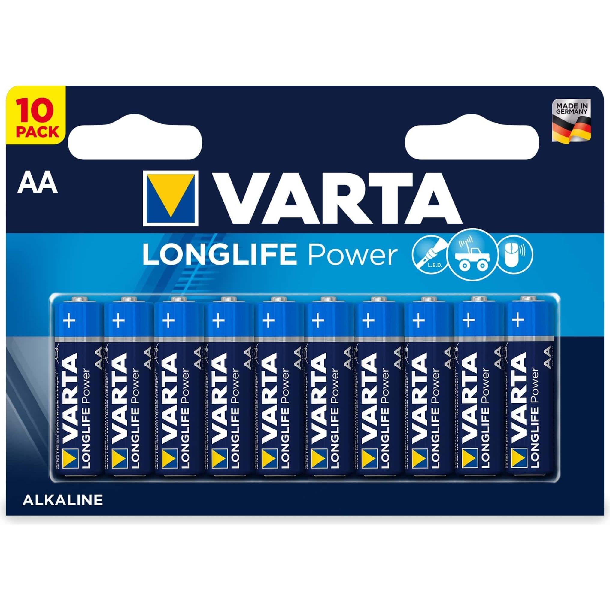 Varta Longlife Power (10 Stk., AA, 2970 mAh), Batterien + Akkus