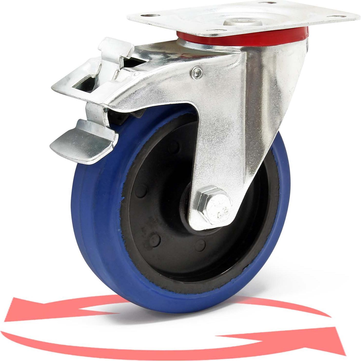 Wiltec, Möbelrollen, Lenkrolle m. Bremse Transportrolle Laufrolle 125mm 200kg Möbelrolle