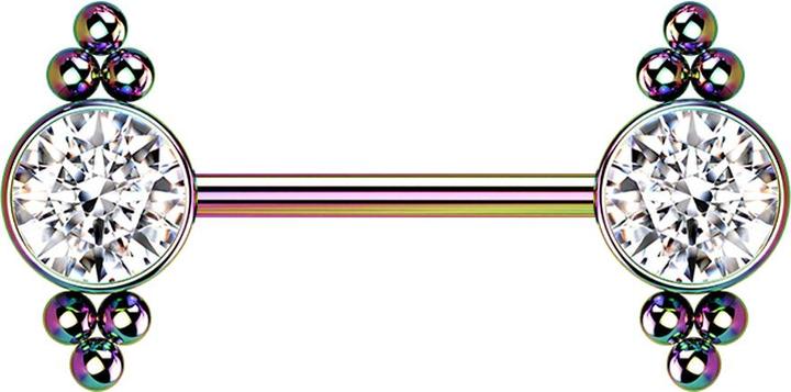 Immagine prodotto Star Piercing Threadless Barbell farbig Kugeln mit Kristall silber (senza ottone, Acciaio chirurgico 316L)