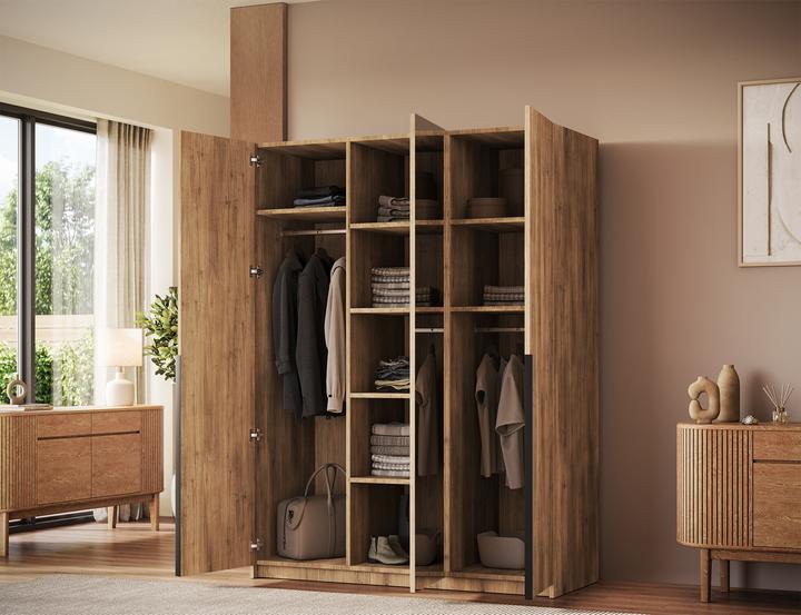 Produktbild ADRK Furniture Alera III Drehtürenschrank (148 x 58 x 204 cm)