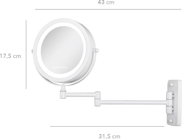Productafbeelding Cimi Gillian Jones - Dubbelzijdige wandspiegel - Wit - 17,5 cm