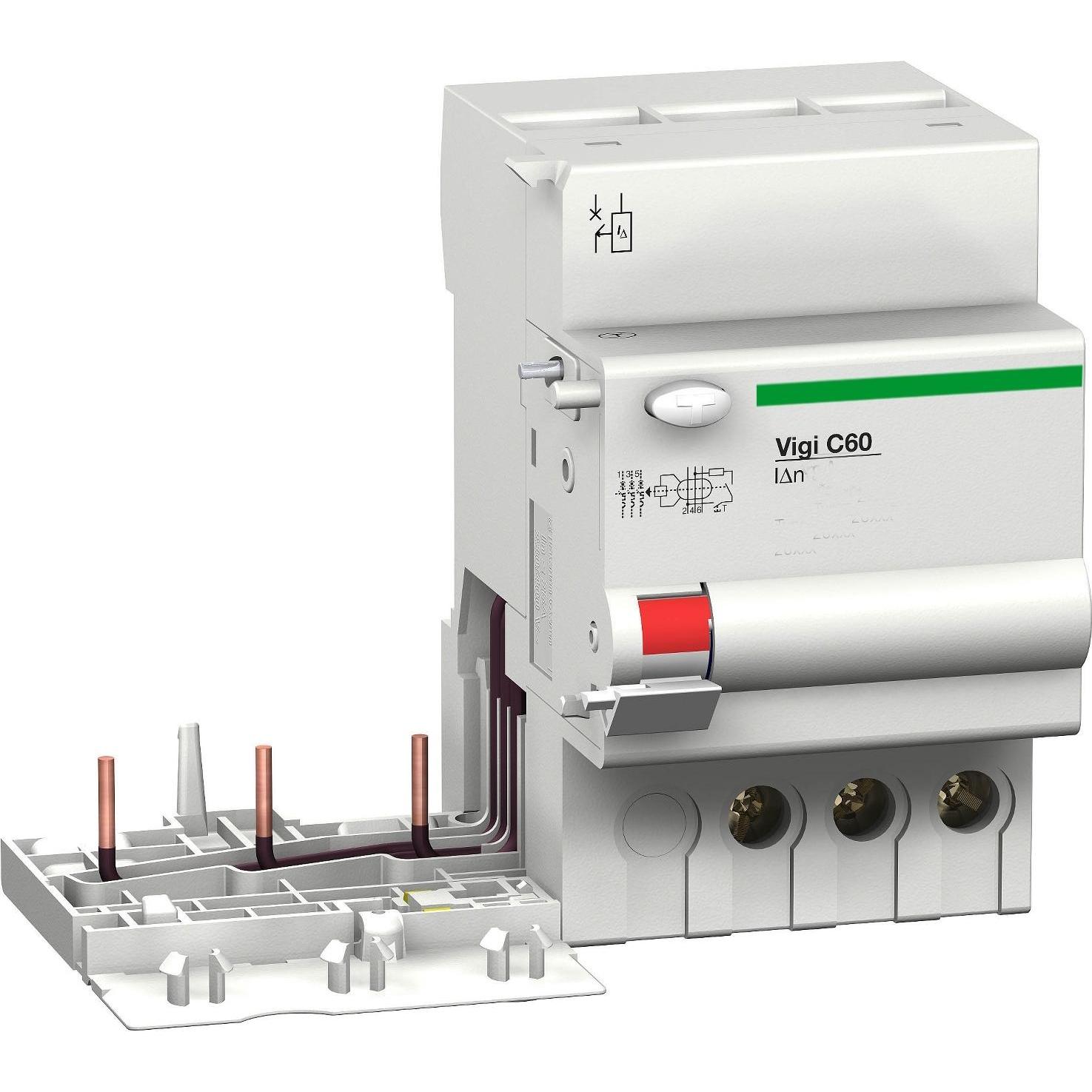 Thumbnail - Schneider Electric, Schutzschalter, M9V11363 M9 VIGI C60 3P 63A 30MA AC FI-Block