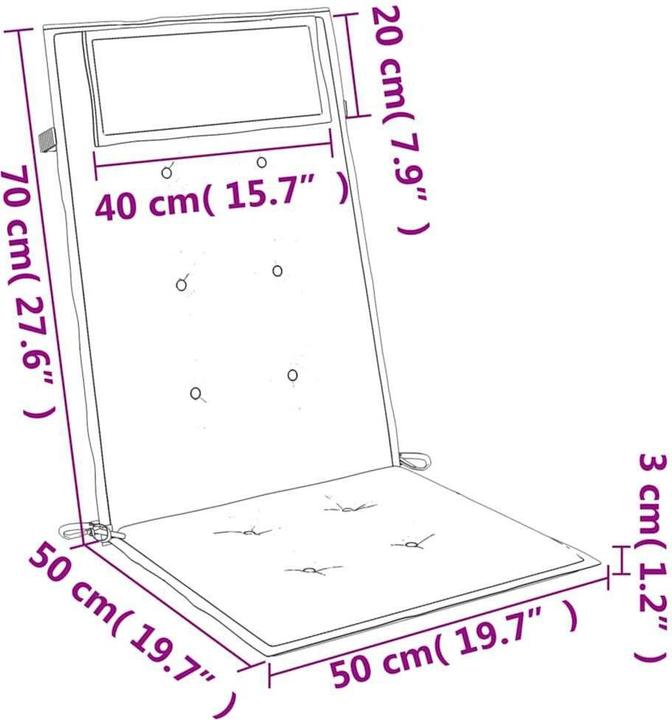 Produktbild vidaXL Gartenstuhlauflage für Hochlehner (120 x 50 cm)