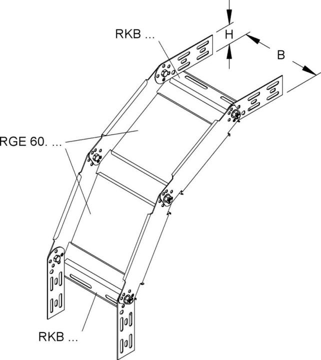 Actual product image Niedax NIE RGS 60.600 Arch adjustable vertical 60x600mm bandverz. (60 cm)