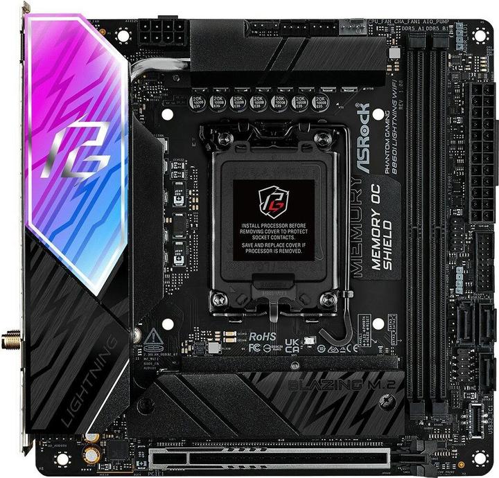 Image du produit AsRock MB Intel 1851 B860I Lightning WiFi (LGA 1851, Intel B860, Mini-ITX)