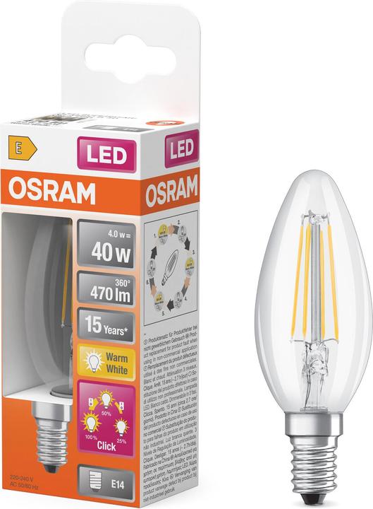 Produktbild Osram Led Three Step Dim Classic B (E14, 470 lm, 1x)