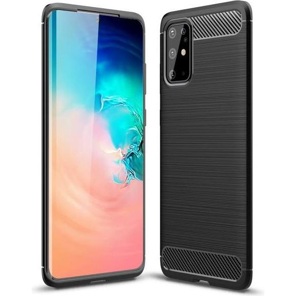MU Style Carbon Fiber TPU Softcase Series (Samsung Galaxy S20+), Smartphone Hülle, Schwarz