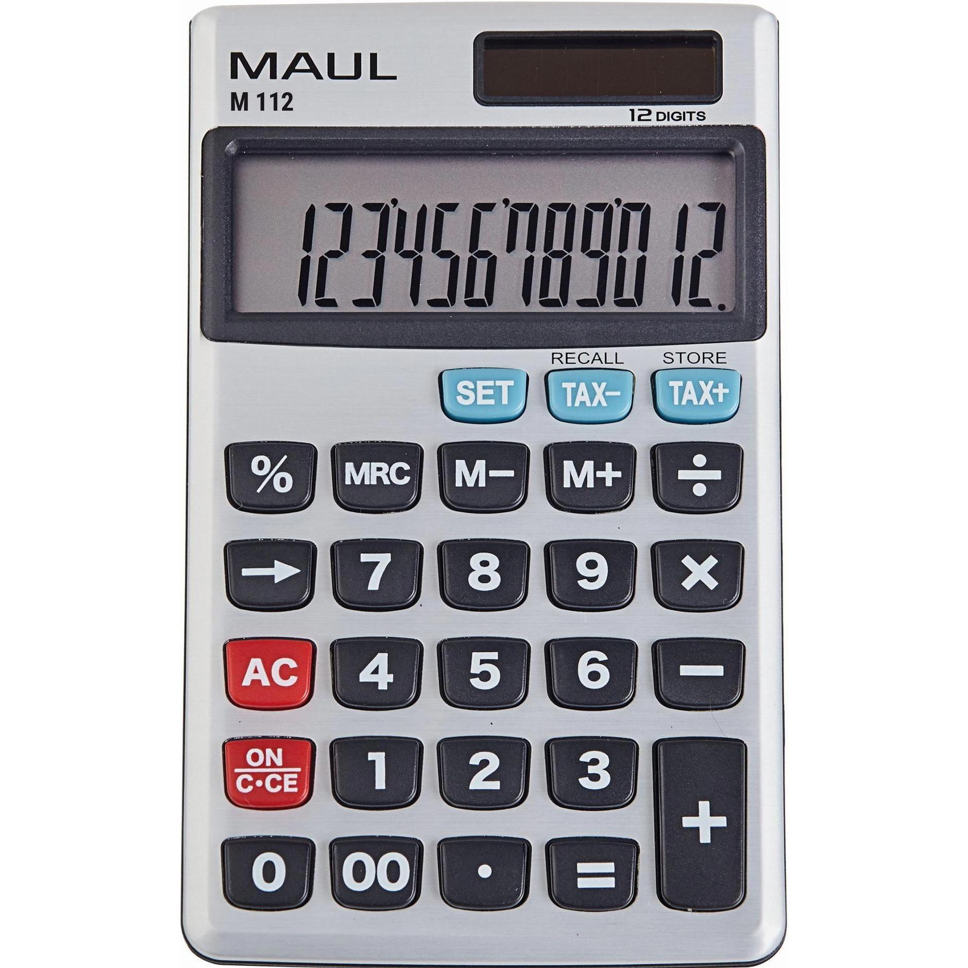 Maul, Taschenrechner, Taschenrechner M112 Silber (Solarzellen, Batterien)