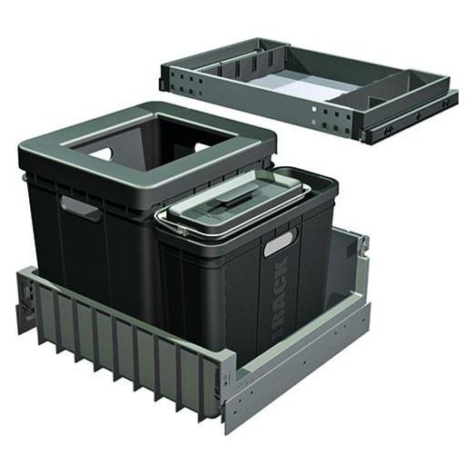 Franke Kehricht-Auszugsystem -Sorter Serie 300 R Composta, Abfalleimer, Schwarz, Grau