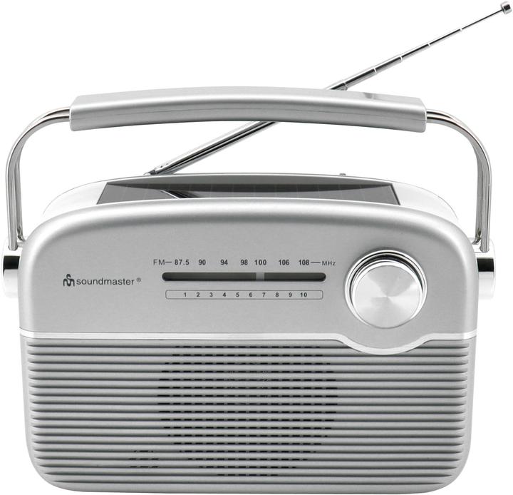 Actual product image Soundmaster FM radio TR480SI, with solar panel, silver (FM)