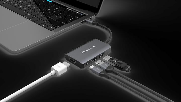 Produktbild Adam Elements CASA Hub A01m - 4 Port Hub, grey (USB-C, 4 Ports)