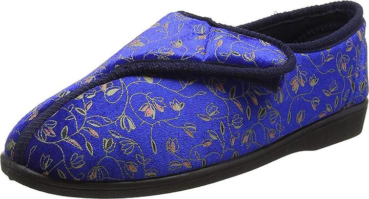 Actual product image Zedzzz Janice slippers with velcro fastening floral pattern (40)