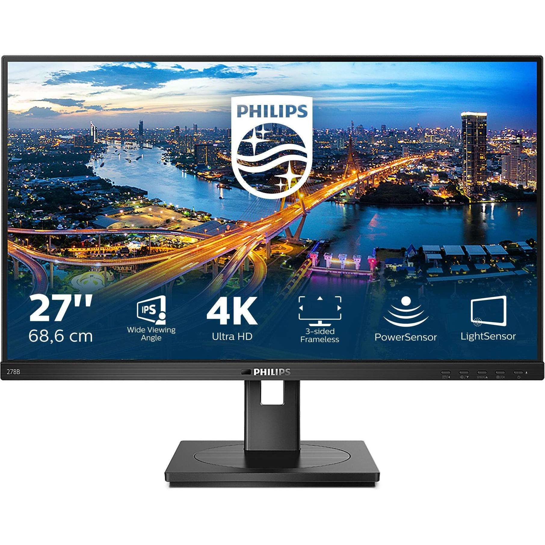 Philips 278B1/00 (3840 x 2160 Pixel, 27"), Monitor, Schwarz