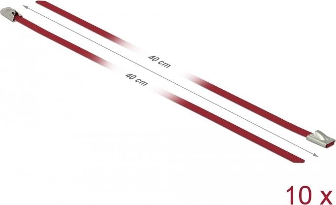 Produktbild Delock Edelstahlkabelbinder 400x4,6 10 Stk. (Metallkabelbinder, 400 mm, 10 Stk.)