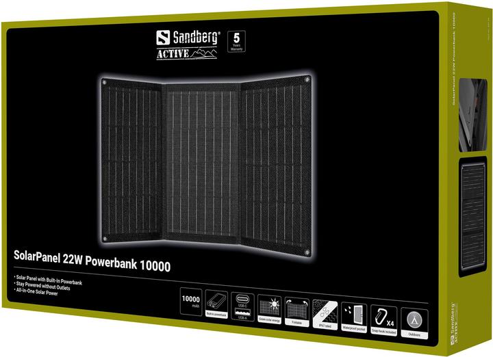 Actual product image Sandberg SolarPanel 22W Powerbank 10000 (22 W, 0.70 kg)