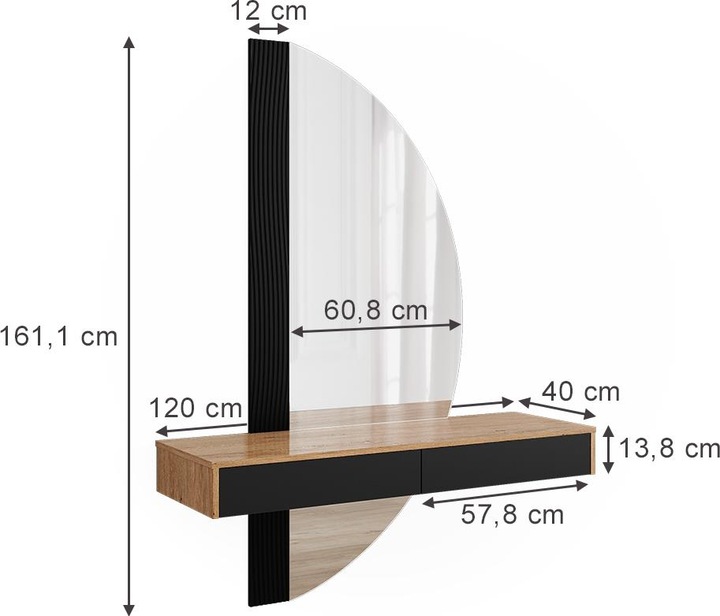 Produktbild Vicco Melisa mit Beleuchtung (120 x 40 x 161 cm)