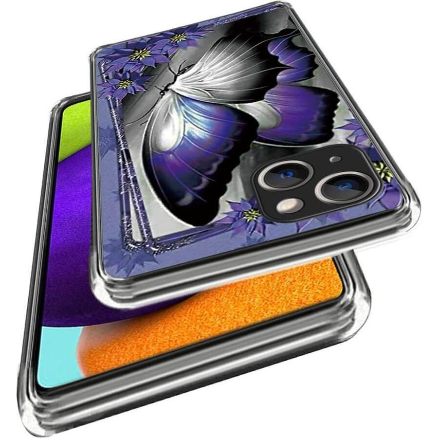 Thumbnail - Cover-Discount iPhone 15 - Cover Handyhülle IMD Schmetterling violett (Apple iPhone 15), Smartphone Hülle, Violett