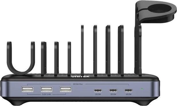 Produktbild Unitek LADESTATION 3X USB-A 20W 3X USBC PD 80W (80 W, 6 Ports)