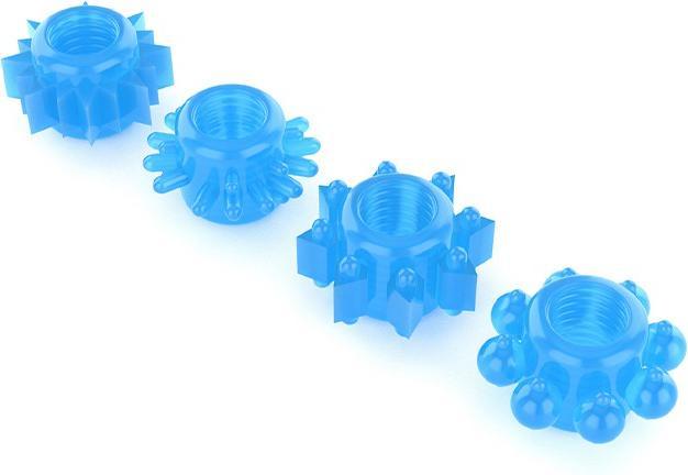Lovetoy Lumino Play Set 4 Penis Ring Blaues Licht