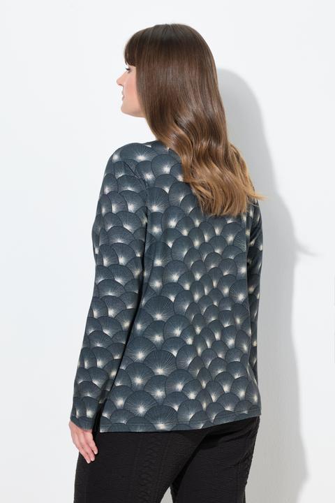 Image du produit Ulla Popken T-shirt classique à col en forme de coeur et manches longues, coton bio (42, 44)