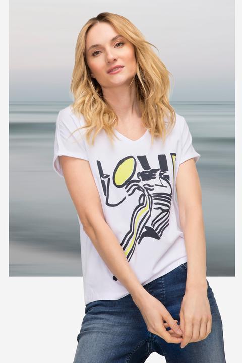 Actual product image Laurasøn T-Shirt, oversized, LOVE, V-Ausschnitt (S)