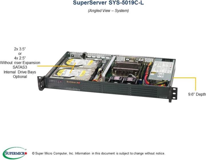 Produktbild Supermicro 5019C-L: LGA1151