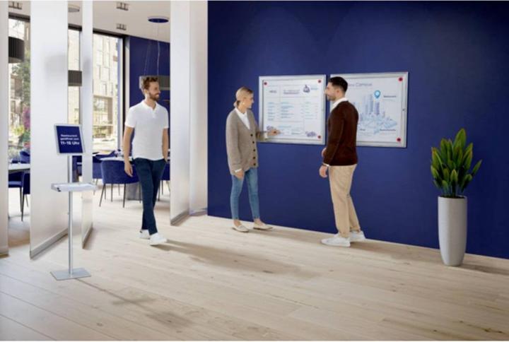 Actual product image Franken Information stand "Universal", DIN A3, height: 910-1,310 mm Aluminium folding frame profile with (A3)