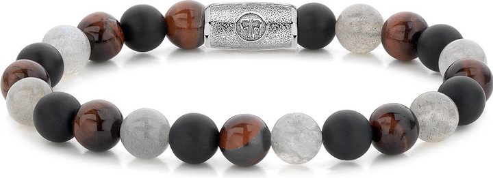 Produktbild Rebel & Rose Armband Fall Feelings RR-80070-S-L Herren (19 cm, Onyx, Labradorit, Tigerauge, Edelstein)