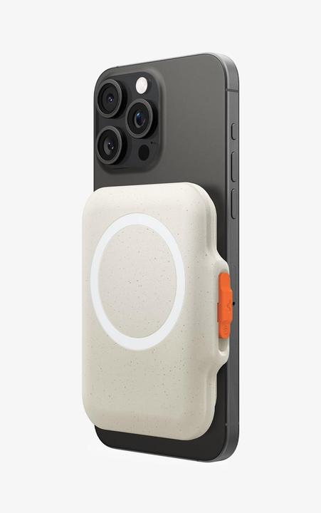 Actual product image Spigen MagSafe Card Holder Tin Tap MagFit+ Dune Beige