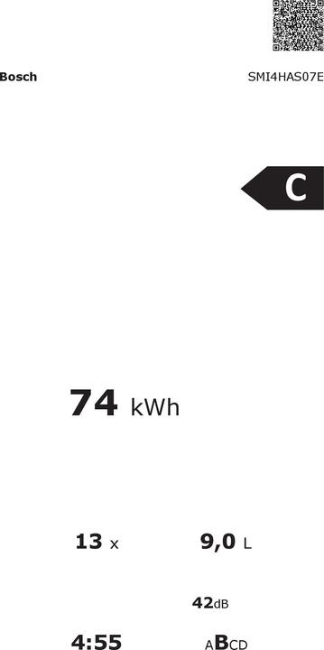 Energie-Label Bosch Hausgeräte SMI4HAS07E