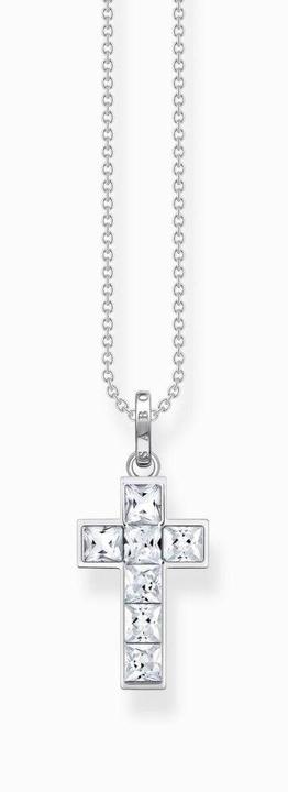 Produktbild Thomas Sabo Halskette Kreuz mit Weissen Steinen Silber (925er Silber, 40 - 45 cm)
