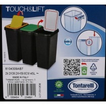 Image du produit Tontarelli recyclage poubelle peut double ouverture 45l cap a (45 l)