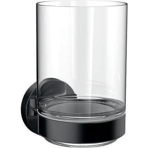 Emco, Zahnputzbecher, ROUND Glashalter schwarz matt 432013300