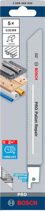 Actual product image Bosch Professional Zubehör PRO Pallet Repair S725VFR sheet, 1.25 x 19 x 190 mm, 5 pcs.