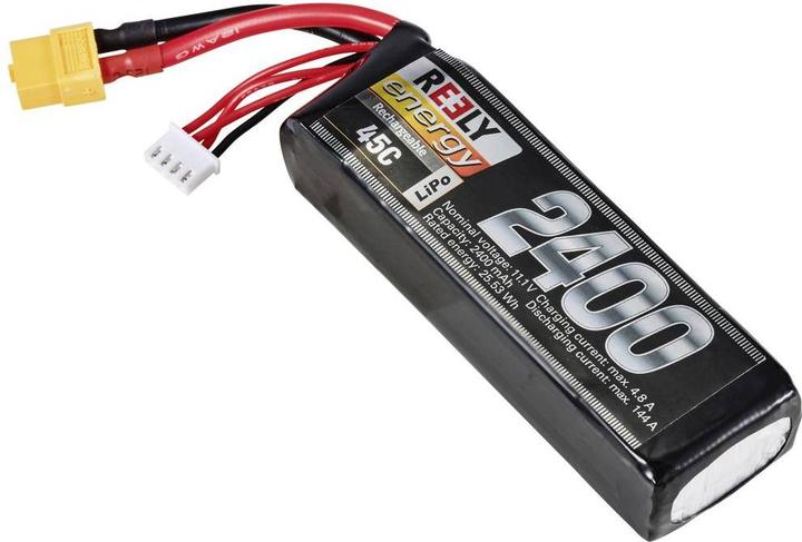 Produktbild Reely Modellbau-Akkupack (LiPo) 11.1 V 2400 mAh Zellen-Zahl: 3 45 C Softcase XT6 (11.10 V, 2400 mAh)