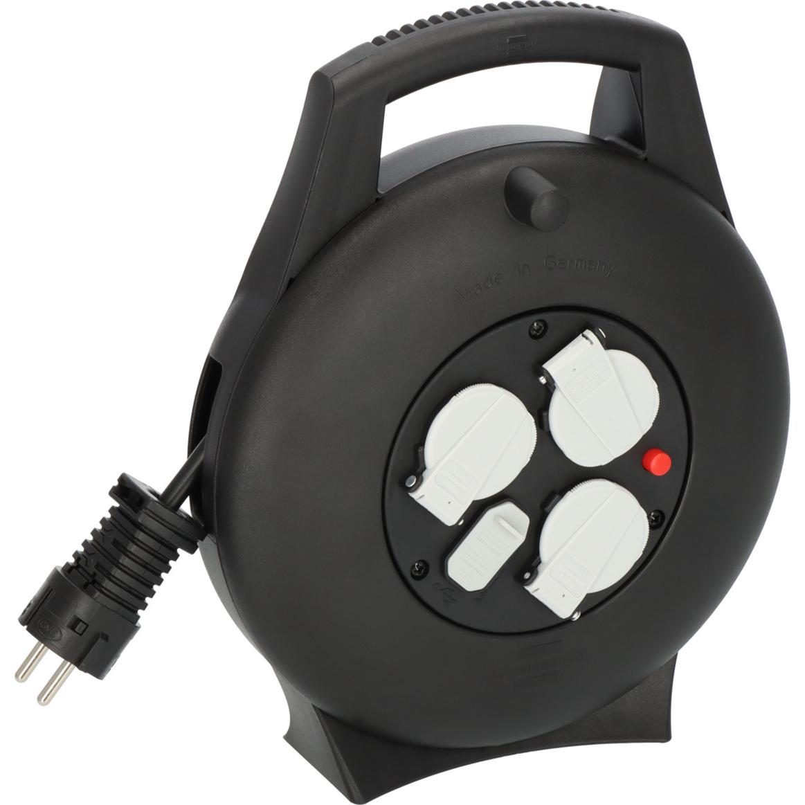 Brennenstuhl, Kabelrolle, Vario Line Kabelbox 3-fach mit USB / Mini-Kabeltrommel 10 m (10 m)