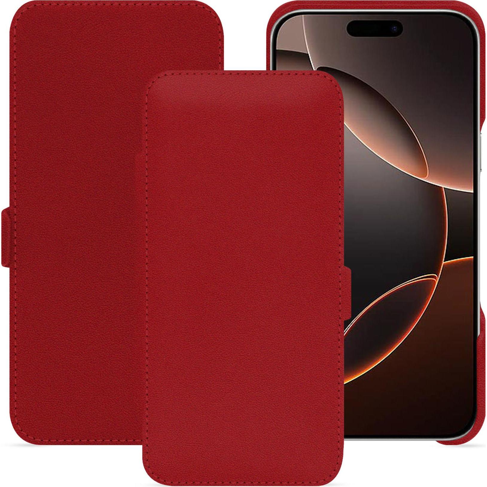 Thumbnail - Noreve Lederschutzhülle horizontal (Apple iPhone 16 Pro), Smartphone Hülle, Rot