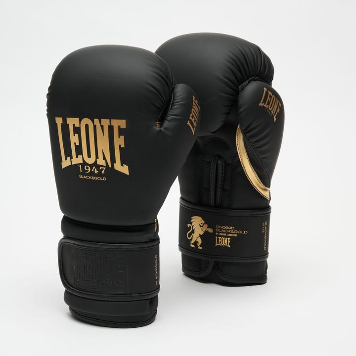 Actual product image Leone Boxing Glove Black Edition GN059D Gold (10 OZ, One size)