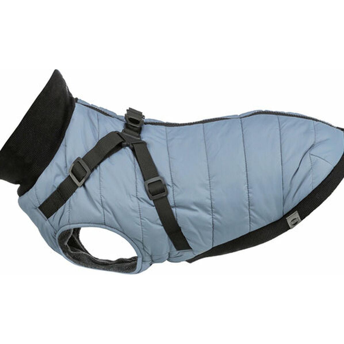 Trixie Pontis coat with harness, XXS: 24 cm, blue-grey (XXS, Cappotto per cani), Abbigliamento cani