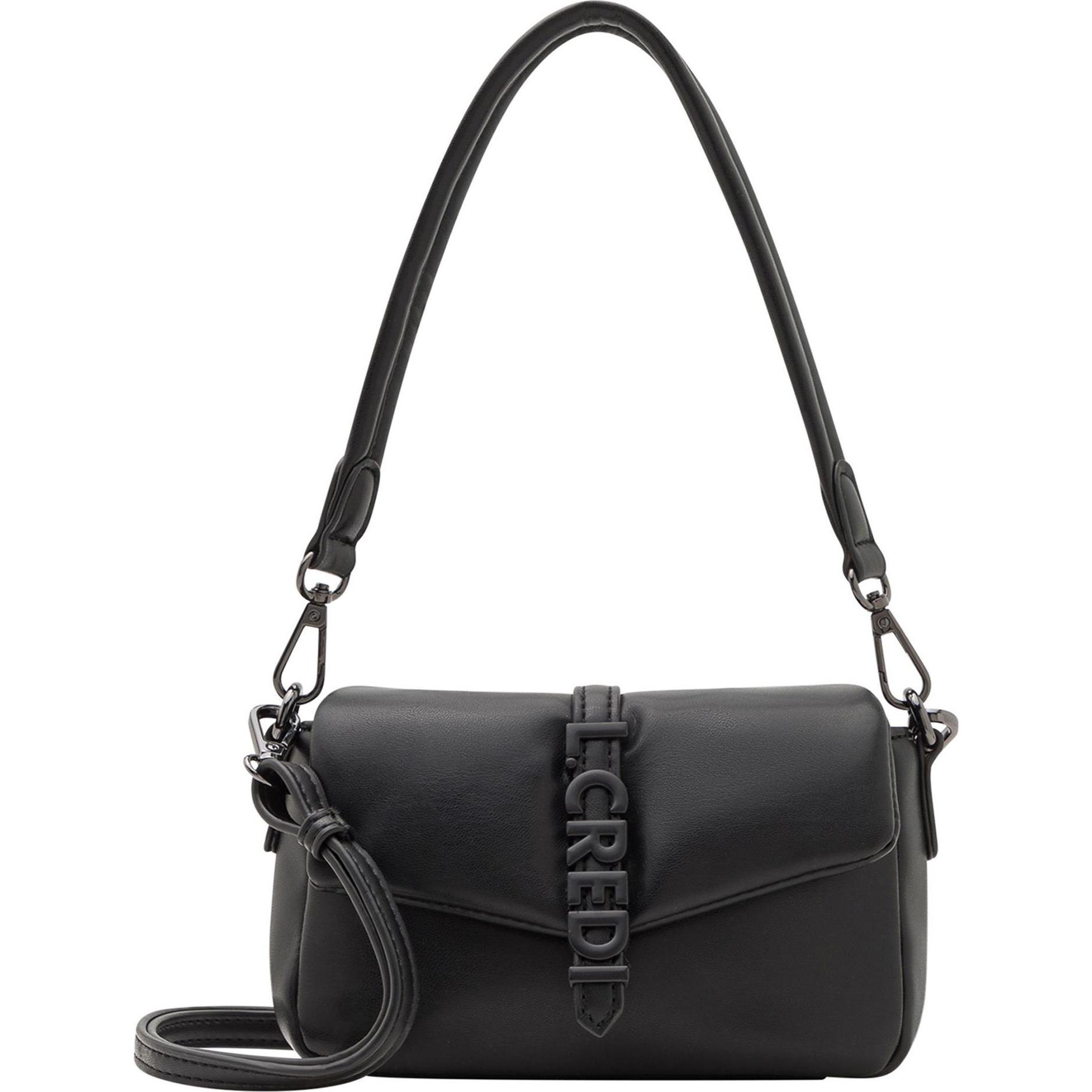 L.Credi, Handtasche, Nayla Mini Bag Schultertasche 18 cm, Schwarz