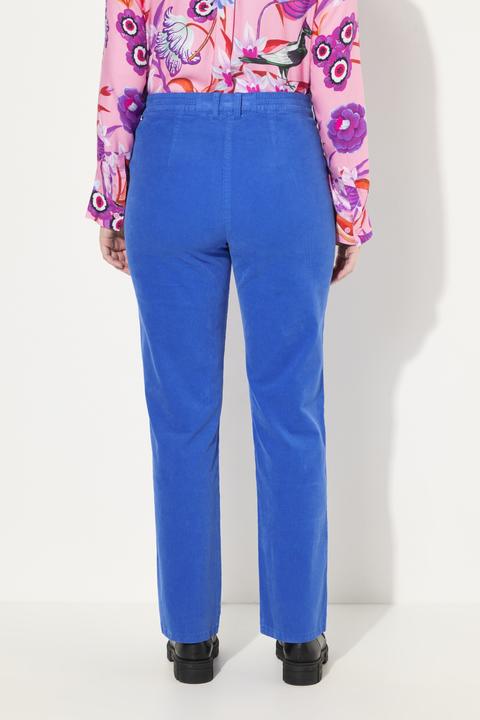 Image du produit Ulla Popken Pantalon en velours côtelé Mony, taille confortable, poches zippées (62)