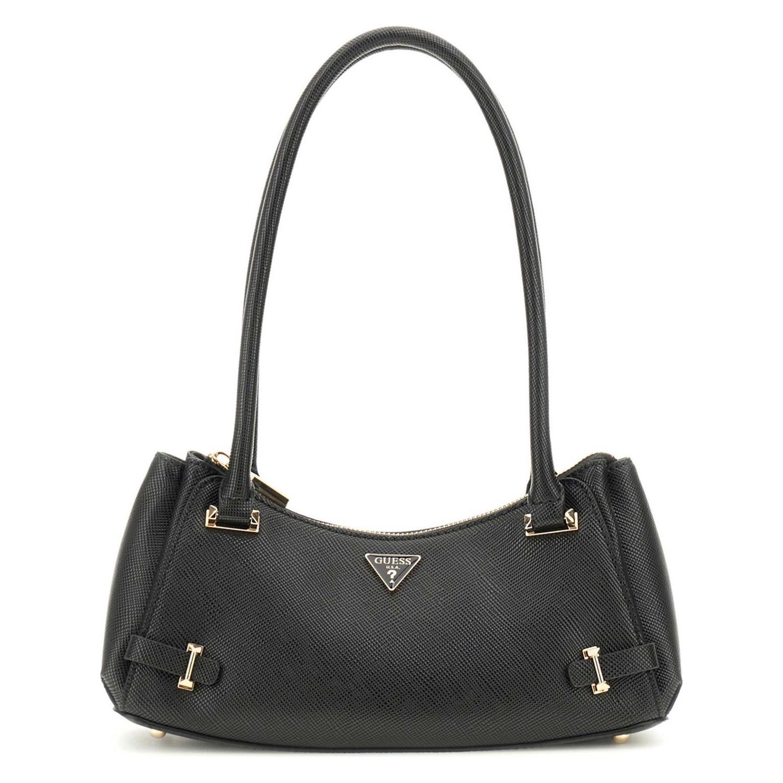 Guess, Damen, Handtasche, Rosalba Top Zip Shoulder Bag, Schwarz