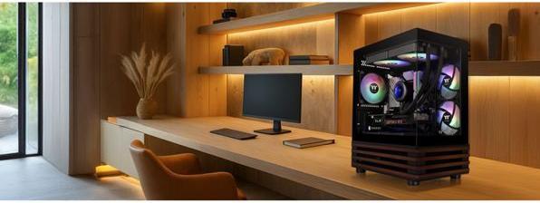 Actual product image Thermaltake Geh View 170 WS Midi Tower "ARGB" Black retail (mATX, Mini-ITX)