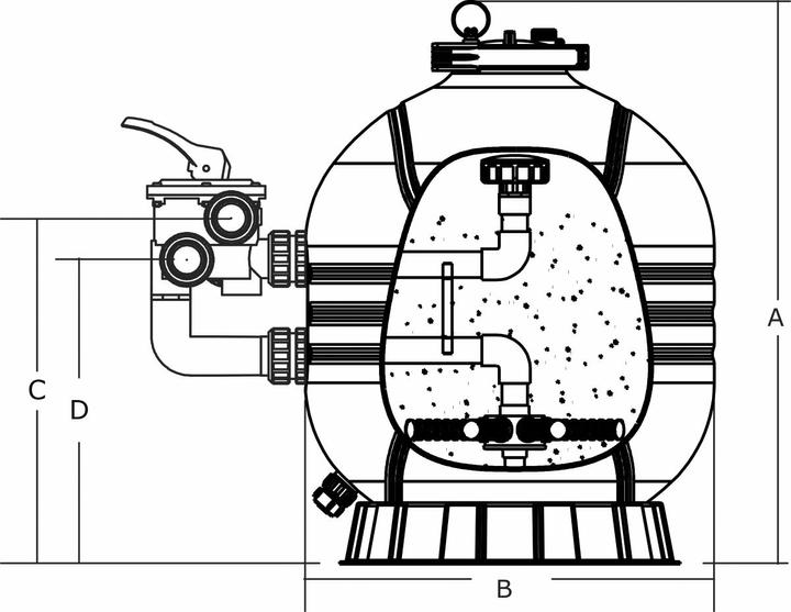 Produktbild Mega Filterbehälter S Side Mount inkl. 6-Wege-Ventil